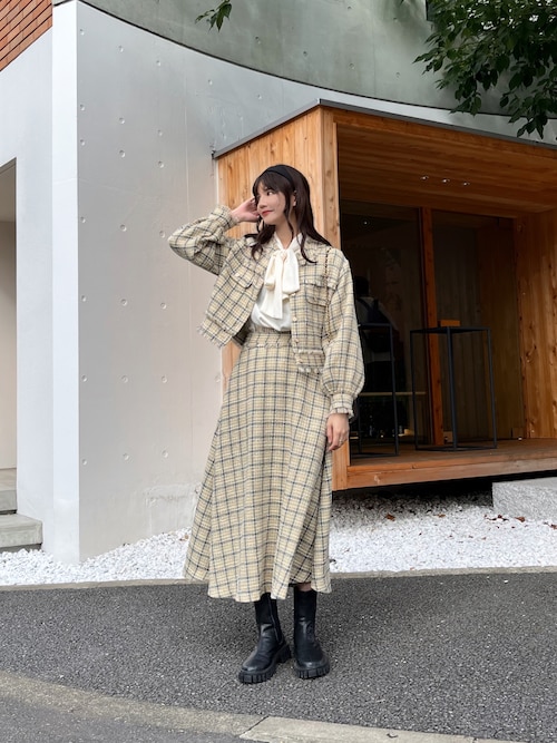 idem（イデム）の「tweed flare skirt/ツイードフレアスカート 