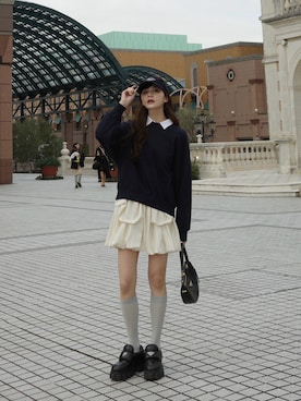 「idem（イデム）のアイテム」を使った、村田倫子さん（レディース・163cm）の冬コーディネート