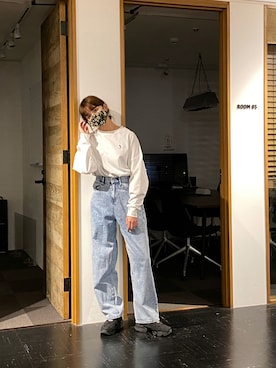 「Reebok（リーボック）のアイテム」を使った、村田倫子さん（レディース・163cm）の秋コーディネート