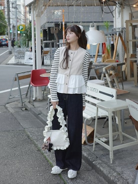 村田倫子さん（レディース・163cm）の冬コーディネート