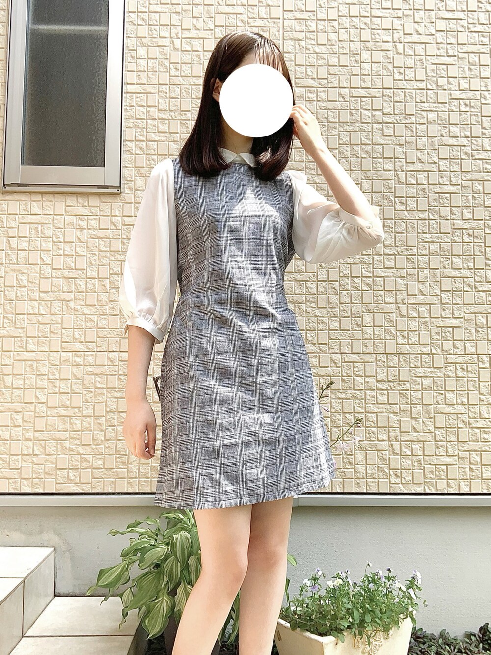 「ガーリー、プチプラ、ワンピース、タイトワンピース、グレー、韓国ファッション、お洒落さんとつながりたい、いいね、save、フォローお願いします🤑、フォローミー」｜「mouth valleyのアイテム（ワンピース、グレー系）」を使った、Ruriさん（レディース・166cm）の夏コーディネートの1枚目の写真