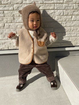 「Cienta（シエンタ）のアイテム（スニーカー）」を使った、kooさん（キッズ・80cm）の冬コーディネート