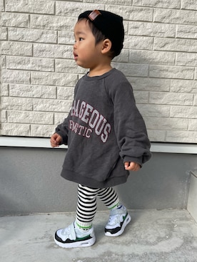 「no brand（ノーブランド）のアイテム（ニットキャップ/ビーニー）」を使った、kooさん（キッズ・80cm）の冬コーディネート