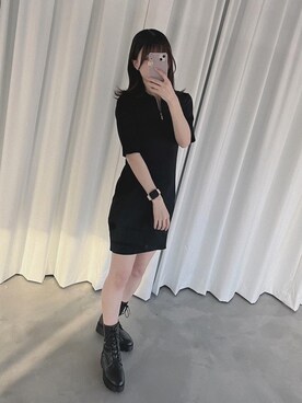 「Adoon plain（アドーンプレーン）のアイテム（ワンピース/ドレス）」を使った、うしをさん（レディース・160cm）の夏コーディネート
