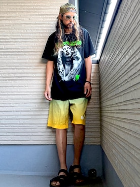 「アイテム（キャップ）」を使った、higerinseさん（メンズ・170cm・40代）の夏コーディネート
