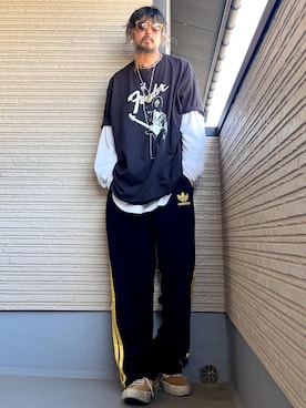 「トラックパンツ」｜higerinseさん（メンズ・170cm）の春コーディネート