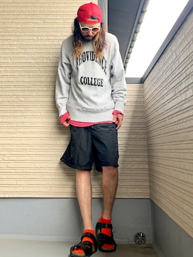 「アイテム（スウェット）」を使った、higerinseさん（メンズ・170cm・30代）の夏コーディネート