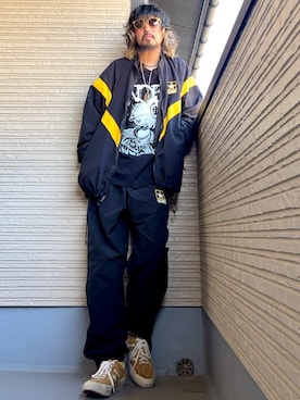 「アイテム（ミリタリージャケット）」を使った、higerinseさん（メンズ・170cm）の春コーディネート