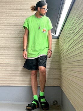 「アイテム（Tシャツ/カットソー）」を使った、higerinseさん（メンズ・170cm）の夏コーディネート