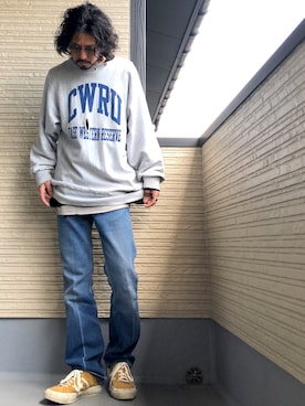 「アイテム（スウェット）」を使った、higerinseさん（メンズ・170cm・30代）の冬コーディネート