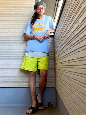 「VINTAGE（ヴィンテージ）のUSED・VINTAGE/RINGER T-Shirts（Tシャツ/カットソー）」を使った、higerinseさん（メンズ・170cm・30代）の夏コーディネート