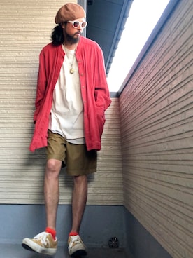 「アイテム（スニーカー）」を使った、higerinseさん（メンズ・170cm）の秋コーディネート