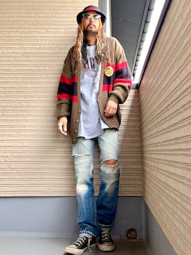 「アイテム（パンツ）」を使った、higerinseさん（メンズ・170cm）の秋コーディネート