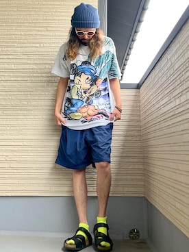 「Woods（ウッズ）のアイテム」を使った、higerinseさん（メンズ・170cm）の夏コーディネート