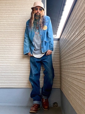「アイテム（トップス）」を使った、higerinseさん（メンズ・170cm）の秋コーディネート