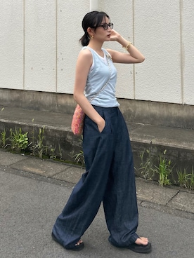 「アイテム（セットアップ）」を使った、maiさん（レディース・153cm）の夏コーディネート