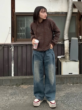 「Achic（アシック）のアイテム」を使った、maiさん（レディース・153cm）の冬コーディネート