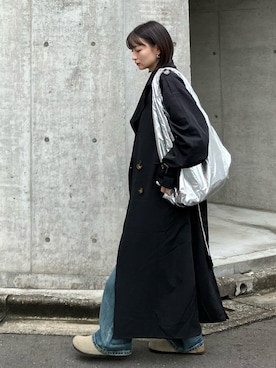 「アイテム（トレンチコート）」を使った、maiさん（レディース・153cm）の秋コーディネート