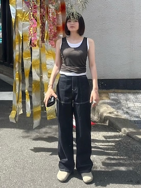 「アイテム（パンツ）」を使った、maiさん（レディース・153cm）の夏コーディネート