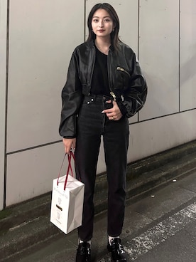 「いまどきジャケット写真」｜「アイテム（ローファー）」を使った、maiさん（レディース・153cm）の春コーディネート