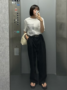 「アイテム（スラックス）」を使った、maiさん（レディース・153cm）の夏コーディネート