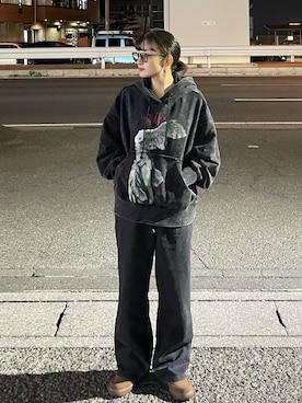 「アイテム（メガネ）」を使った、maiさん（レディース・153cm）の冬コーディネート