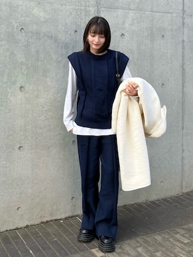 「アイテム（ローファー）」を使った、maiさん（レディース・153cm）の秋コーディネート