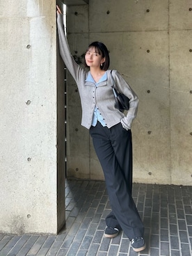 「アイテム（スラックス）」を使った、maiさん（レディース・153cm）の秋コーディネート