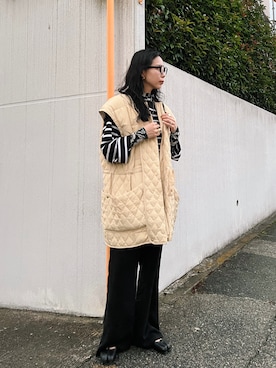 「JUN MIKAMI（ジュンミカミ）のアイテム」を使った、たなかまいさん（レディース・169cm）の冬コーディネート