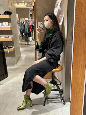 「WANDERUNG（ワンデルング）のアイテム」を使った、たなかまいさん（レディース・169cm）の秋コーディネート