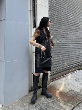 「MM6 Maison Margiela（ｴﾑｴﾑｼｯｸｽ ﾒｿﾞﾝ ﾏﾙｼﾞｪﾗ）のアイテム（ワンピース/ドレス）」を使った、たなかまいさん（レディース・169cm）の夏コーディネート