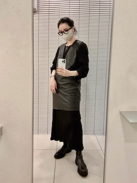 「MM6 Maison Margiela（ｴﾑｴﾑｼｯｸｽ ﾒｿﾞﾝ ﾏﾙｼﾞｪﾗ）のアイテム（ワンピース/ドレス）」を使った、たなかまいさん（レディース・169cm）の冬コーディネート