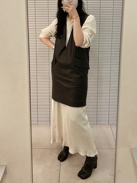 「MM6 Maison Margiela（ｴﾑｴﾑｼｯｸｽ ﾒｿﾞﾝ ﾏﾙｼﾞｪﾗ）のアイテム（ワンピース/ドレス）」を使った、たなかまいさん（レディース・169cm）の冬コーディネート