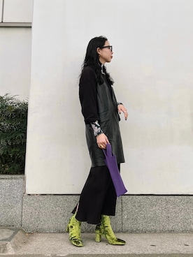 「MM6 Maison Margiela（ｴﾑｴﾑｼｯｸｽ ﾒｿﾞﾝ ﾏﾙｼﾞｪﾗ）のアイテム（ワンピース/ドレス）」を使った、たなかまいさん（レディース・169cm）の秋コーディネート