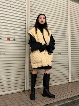 「JUN MIKAMI（ジュンミカミ）のアイテム」を使った、たなかまいさん（レディース・169cm）の冬コーディネート