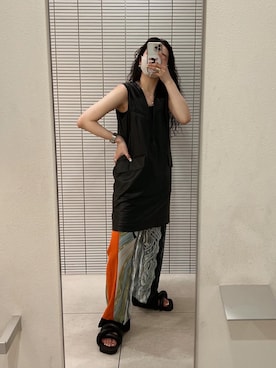 「MM6 Maison Margiela（ｴﾑｴﾑｼｯｸｽ ﾒｿﾞﾝ ﾏﾙｼﾞｪﾗ）のアイテム（ワンピース/ドレス）」を使った、たなかまいさん（レディース・169cm）の夏コーディネート