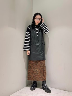 「MM6 Maison Margiela（ｴﾑｴﾑｼｯｸｽ ﾒｿﾞﾝ ﾏﾙｼﾞｪﾗ）のアイテム（ワンピース/ドレス）」を使った、たなかまいさん（レディース・169cm）の秋コーディネート