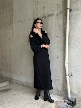 「Maison Margiela（メゾンマルジェラ）のMaison Margiela 「タビ」ブーツ（ブーツ）」を使った、たなかまいさん（レディース・169cm）の秋コーディネート