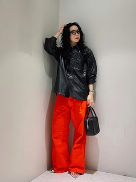 「Wrangler（ラングラー）のアイテム（その他アウター）」を使った、たなかまいさん（レディース・169cm）の秋コーディネート