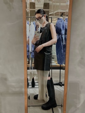「MM6 Maison Margiela（ｴﾑｴﾑｼｯｸｽ ﾒｿﾞﾝ ﾏﾙｼﾞｪﾗ）のアイテム（ワンピース/ドレス）」を使った、たなかまいさん（レディース・169cm）の春コーディネート