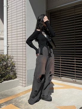 「grapevine by k3（グレープバインバイケースリー）のアイテム（シューズ）」を使った、たなかまいさん（レディース・169cm）の春コーディネート