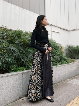 「WANDERUNG（ワンデルング）のアイテム」を使った、たなかまいさん（レディース・169cm）の冬コーディネート