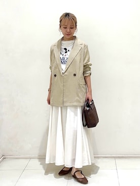 「NATURAL BEAUTY BASIC（ナチュラルビューティーベーシック）のアイテム」を使った、ichi🌻さん（レディース・155cm）の夏コーディネート
