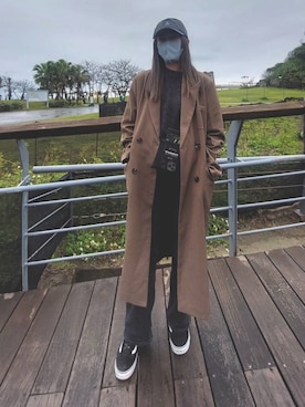 「BEN DAVIS（ベンデイビス）のアイテム（キャップ）」を使った、Yongjingl Lanさん（レディース・163cm）の春コーディネート