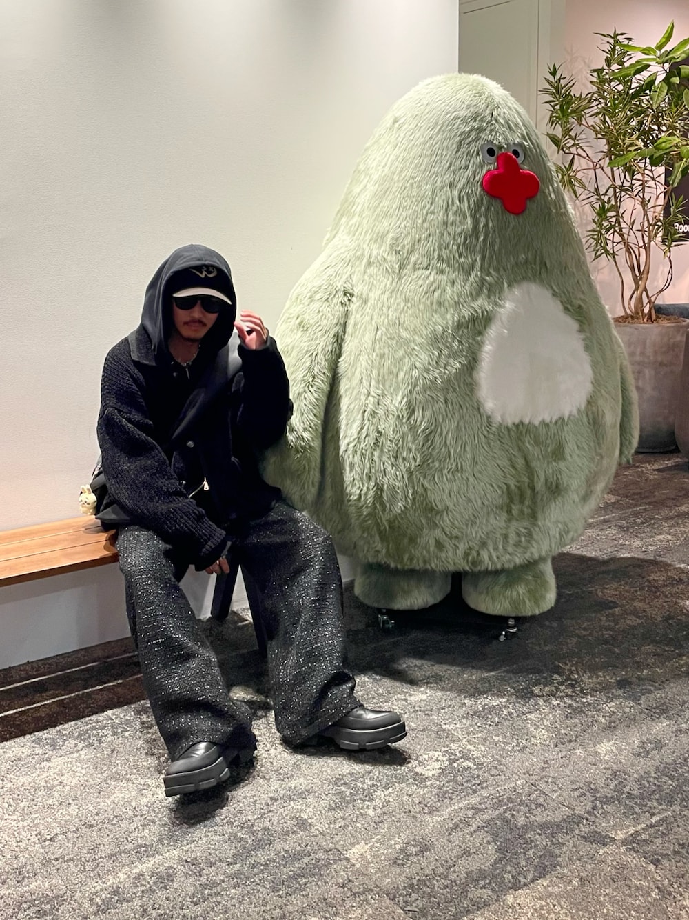 「TASTE by Knitの【TASTE by Knit】Layered knit blouson（ブルゾン、ブラック系）」を使った、qsssy さん（メンズ・160cm）の秋コーディネートの1枚目の写真