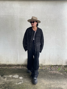 「heosのアイテム（ジャケット/アウター、ブラック系）」を使った、qsssy さん（メンズ・160cm）の秋コーディネート