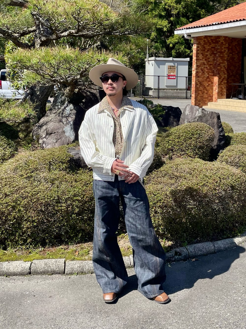 Loose Nuance Stripe Shirt Blouson/ルーズニュアンスストライプ