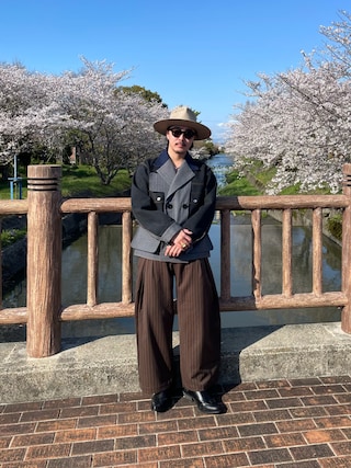 「soerte（ソエルテ）の3tuck Wide Balloon Trousers / 3タックワイドバルーンスラックス（スラックス）」を使った、qsssy さん（メンズ・160cm）の春コーディネート
