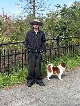 「soerte（ソエルテ）のアイテム（パンツ）」を使った、qsssy さん（メンズ・160cm）の春コーディネート