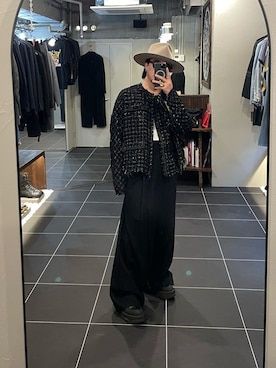 「heosのアイテム（ジャケット/アウター、ブラック系）」を使った、qsssy さん（メンズ・160cm）の春コーディネート